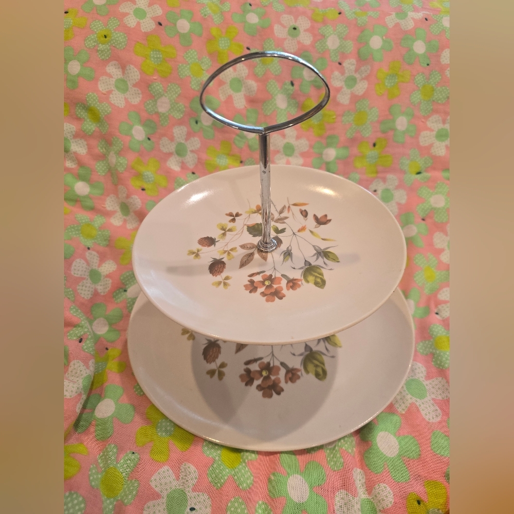 Vintage Mid Century Gaydon Melmex Melamine 2 Tier Server-RARE